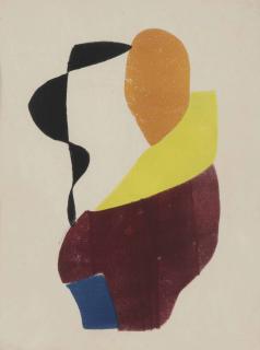 Hendrik Nicolaas Werkman - Hot Printing 8 (Vrouw met gele sjaal)