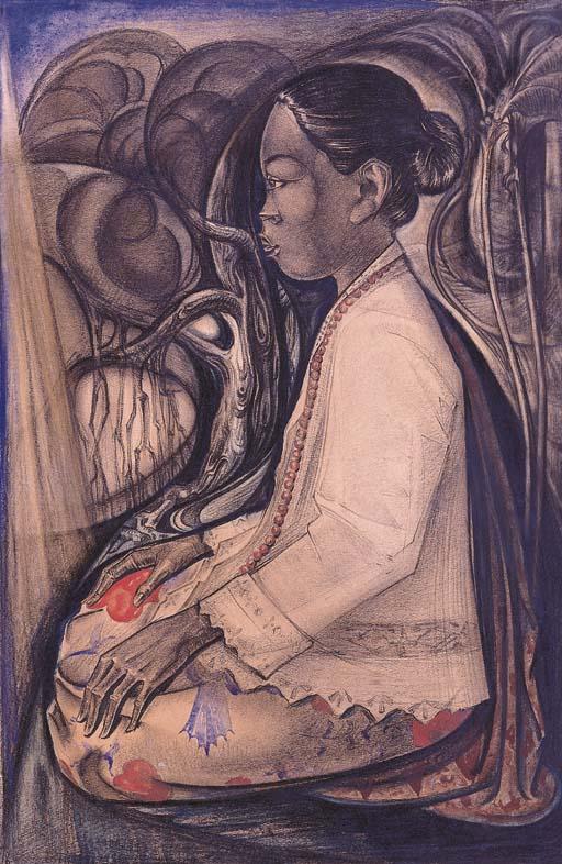 Hendrik Paulides - Kneeling Balinese girl