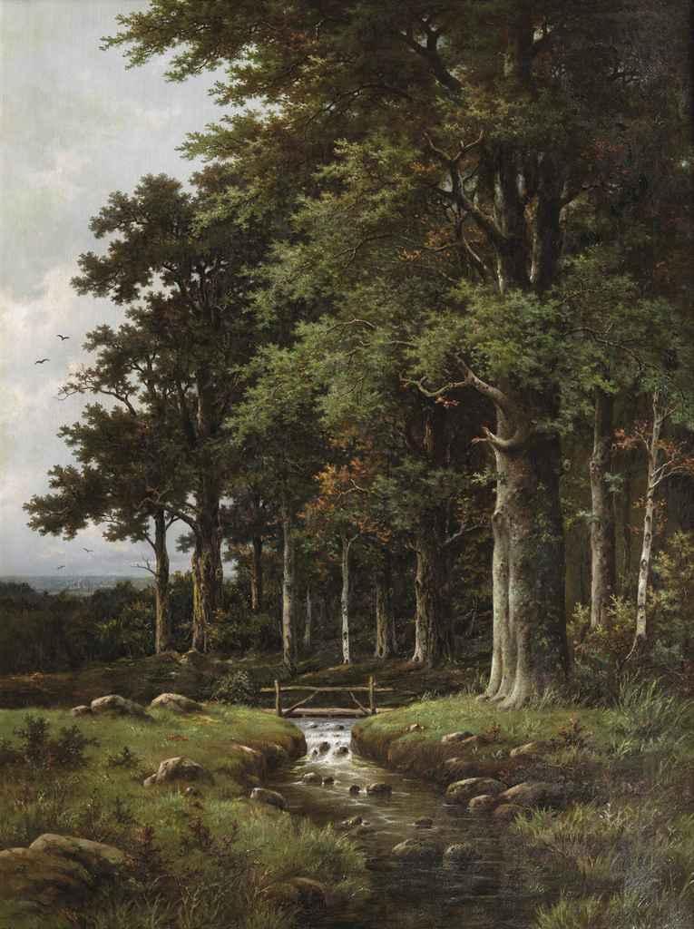 Hendrik Pieter Koekkoek - A forest stream