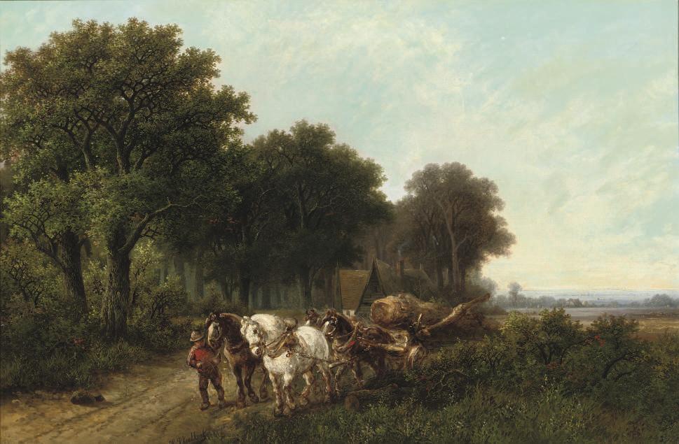 Hendrik Pieter Koekkoek - A Woodgatherer With His \'Malle Jan\'
