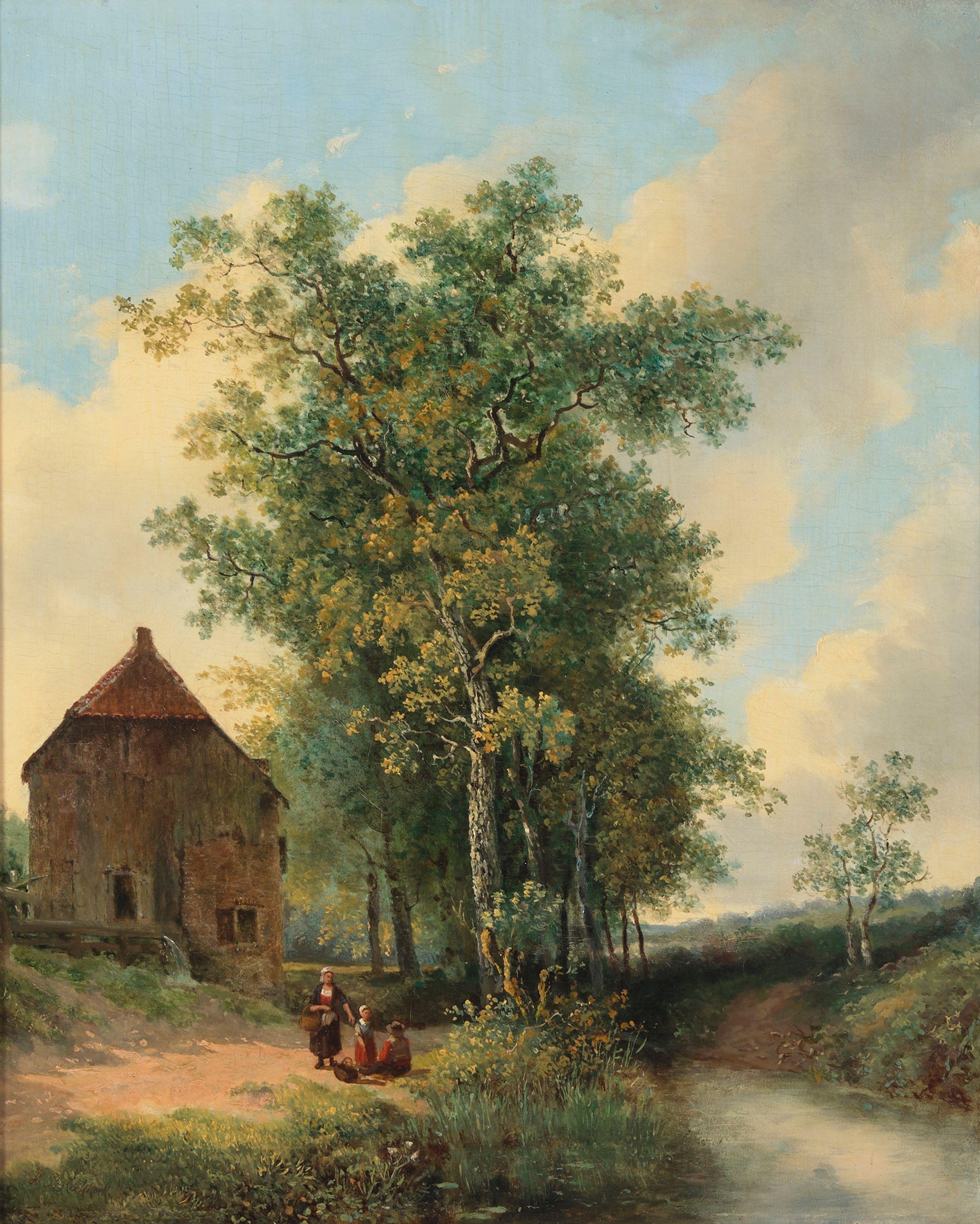 Hendrik Pieter Koekkoek - Figures on a path