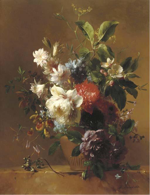 Hendrik Reekers - An exuberant still life with flowers