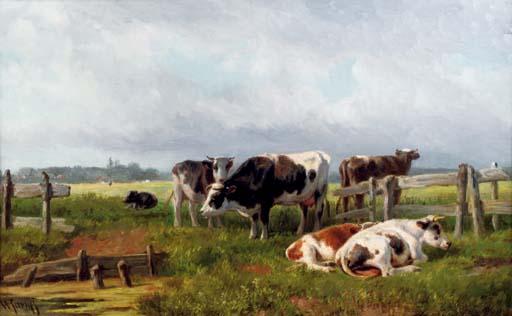 Hendrik Savrij - Cattle in the meadow