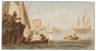 Hendrik Spilman - A harbour scene
