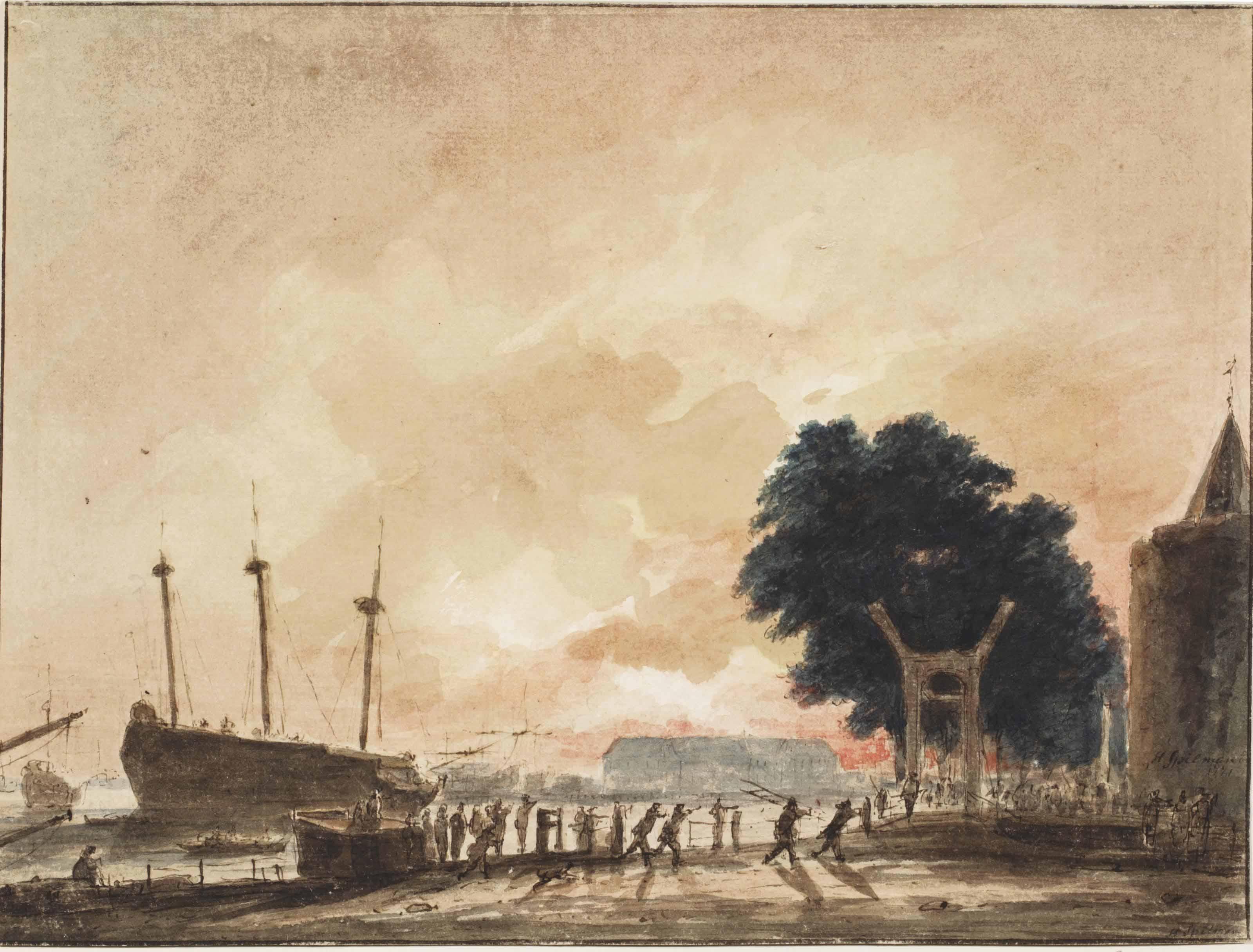 Hendrik Spilman - The Fire At The Zeemagazijn Of The Arsenal In Amsterdam In 1771