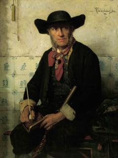 Hendrik Valkenburg - Portrait of a Drentse herder