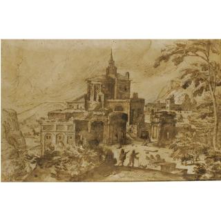 Hendrik Van Cleve Iii - Italianate Landscape Capriccio With Ruins