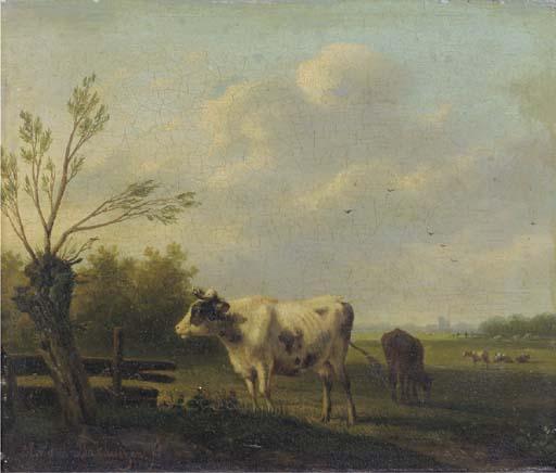 Hendrik Van De Sande Bakhuyzen - Cows in a summer meadow