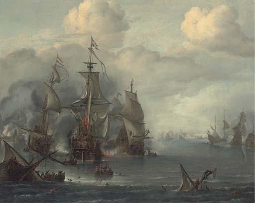 Hendrik van Minderhout - The Battle of The Sound, 29th October, 1650