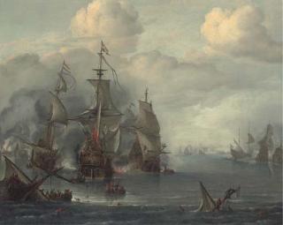 Hendrik van Minderhout - The Battle of The Sound, 29th October, 1650