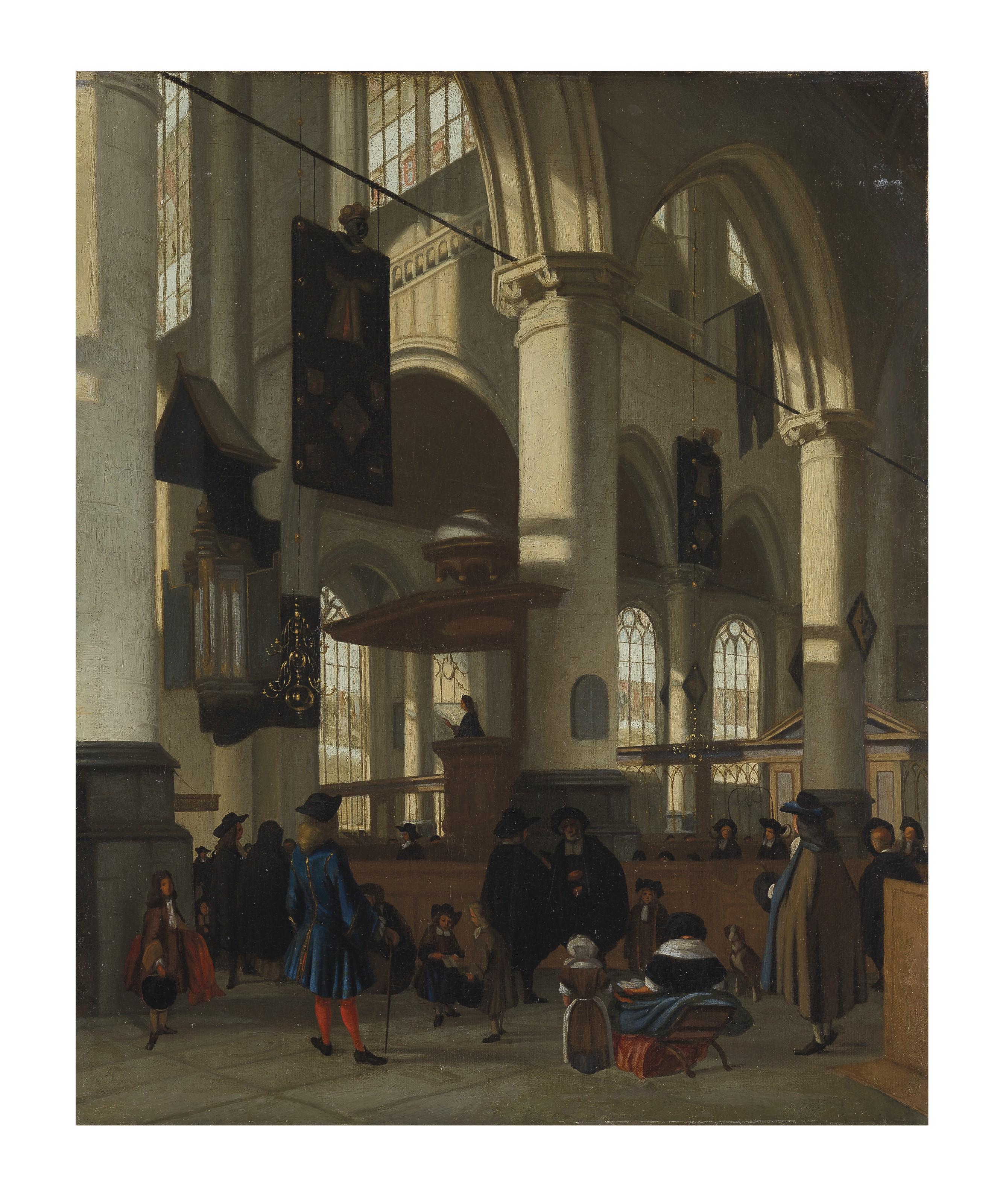 Hendrik Van Streek - A view of the interior of the Oude Kerk, Delft
