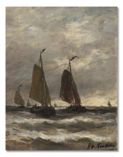 Hendrik Willem Mesdag - Bomschuiten at sea