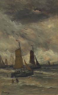Hendrik Willem Mesdag - Bomschuiten at Sea