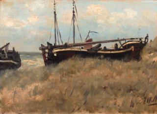 Hendrik Willem Mesdag - Bomschuiten in the dunes