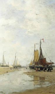 Hendrik Willem Mesdag - Bomschuiten On The Beach Of Scheveningen
