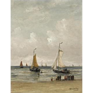 Hendrik Willem Mesdag - Dutch Watching The Fishing Fleet Sail Out