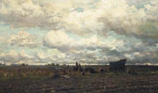 Hendrik Willem Mesdag - Harvesting potatoes, Drenthe