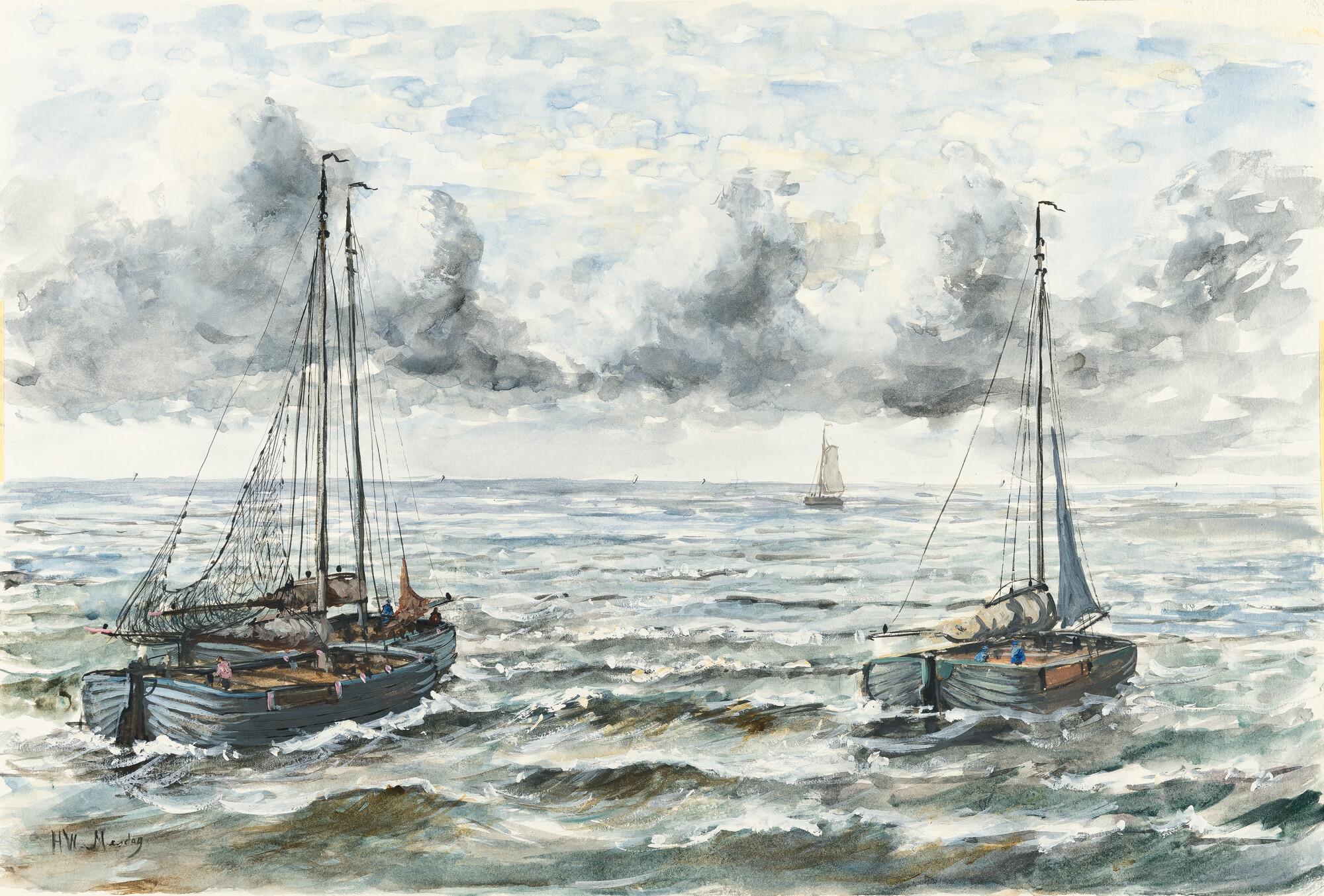 Hendrik Willem Mesdag - Segelboote in rauer See