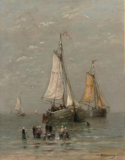 Hendrik Willem Mesdag - The arrival of the fishing-fleet