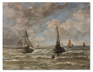 Hendrik Willem Mesdag - The casting of the anchor