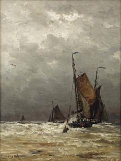 Hendrik Willem Mesdag - The return of the Bomschuiten