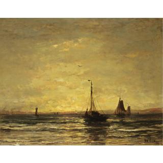 Hendrik Willem Mesdag - The Return Of The Fleet At Sunset
