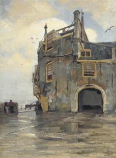 Hendrik Willibrord Jansen - A View On The Kampveerse Toren, Veere