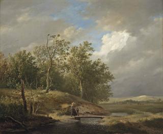 Hendrikus van de Sande Bakhuyzen - Crossing the river
