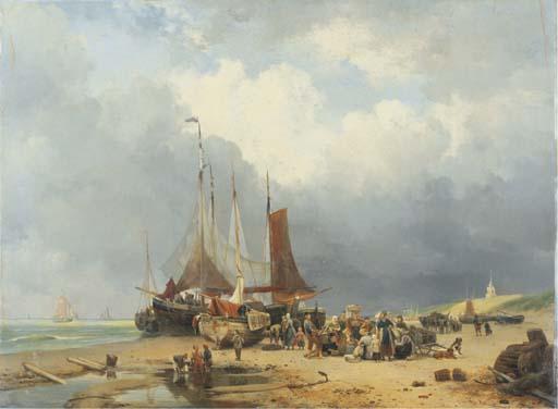 Hendrikus van de Sande Bakhuyzen - Sorting the catch on the beach of Scheveningen