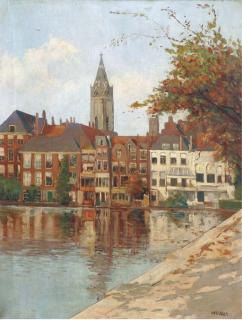 Henk Dekker - A Cappriccio View of The Vijverberg, The Hague