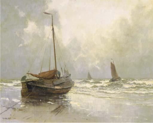 Henk Dekker - Shrimpfishers in the surf