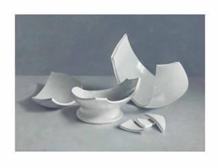 Henk Helmantel - A still life with a broken bowl