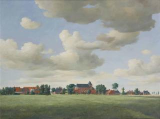 Henk Helmantel - A view of Huizinge, Groningen