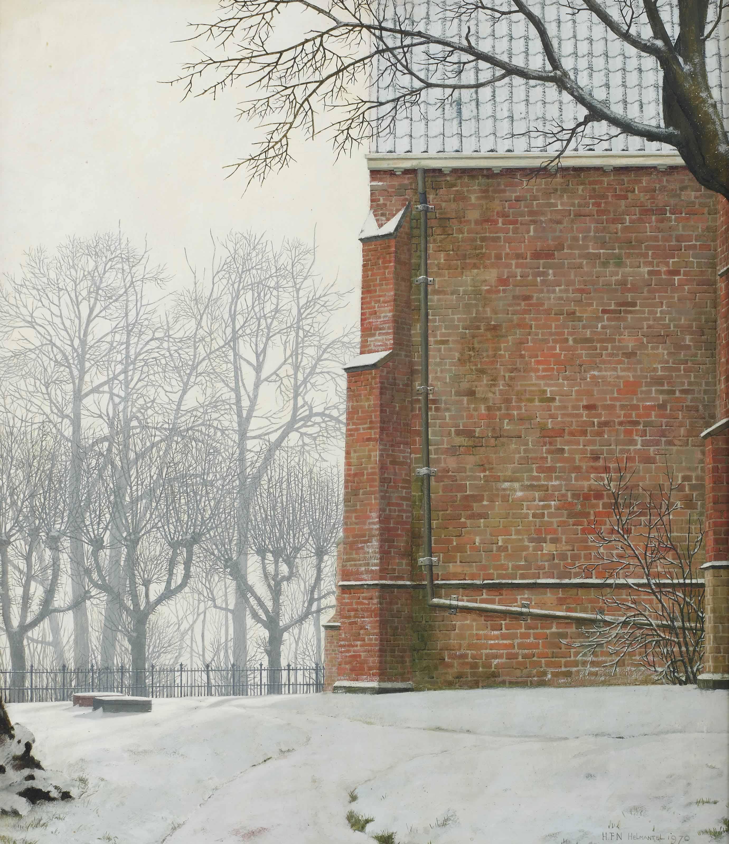 Henk Helmantel - The church of Middelstum in winter