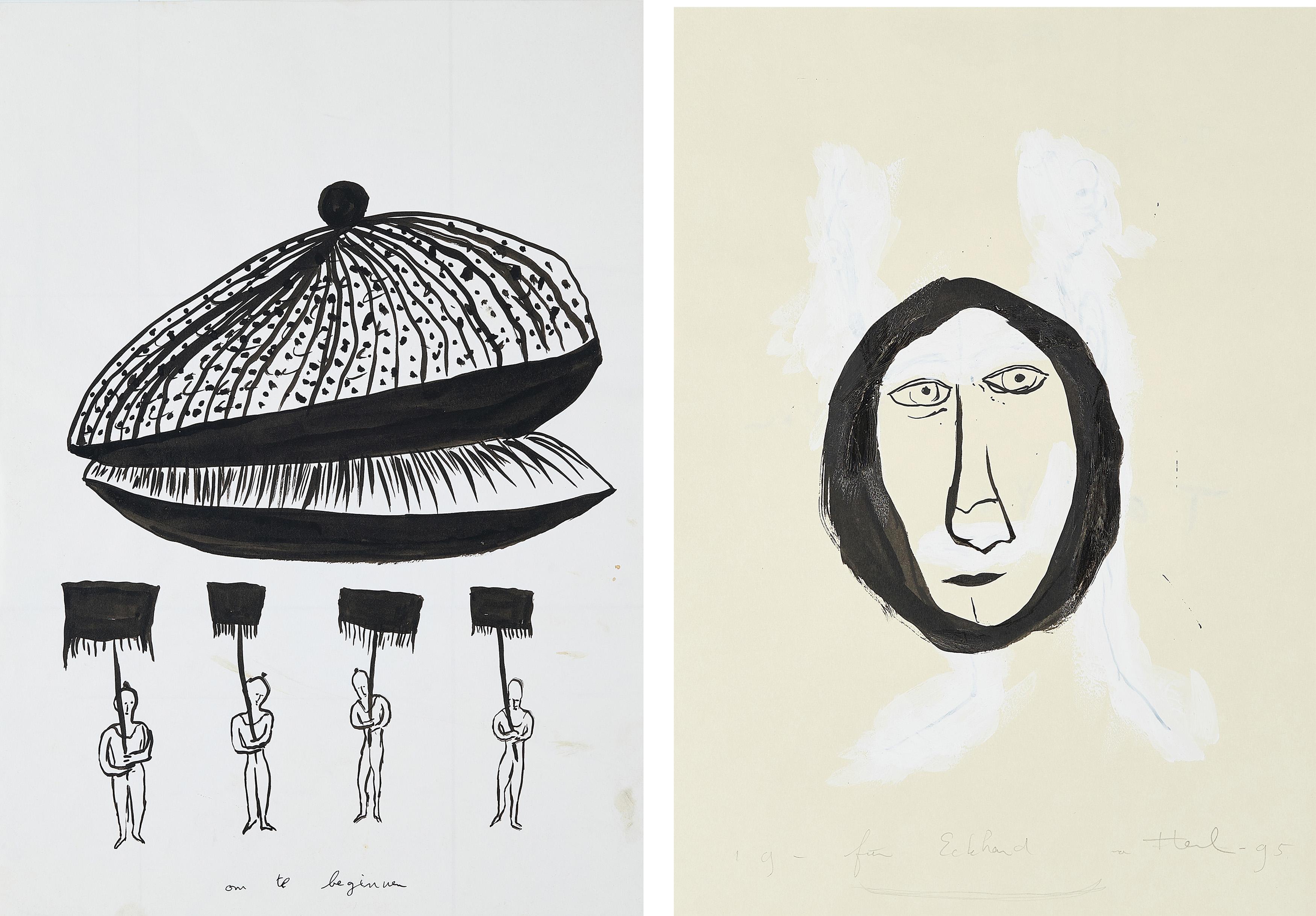 Henk Visch - Konvolut von 2 Tuschezeichnungen