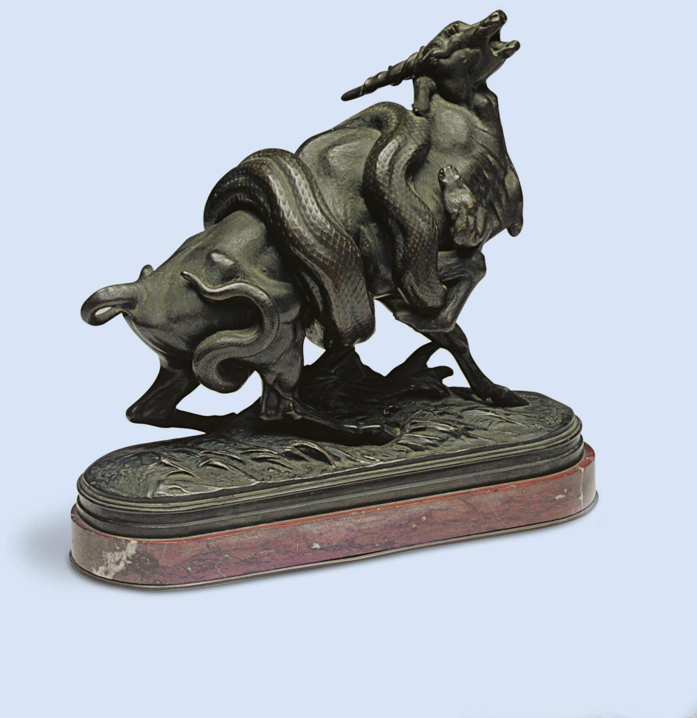 Henri-Alfred-Marie Jacquemart - Gazelle and serpent