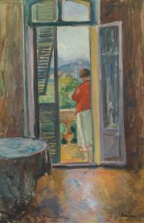 Henri Baptiste Lebasque - Sur Le Balcon, Au Cannet