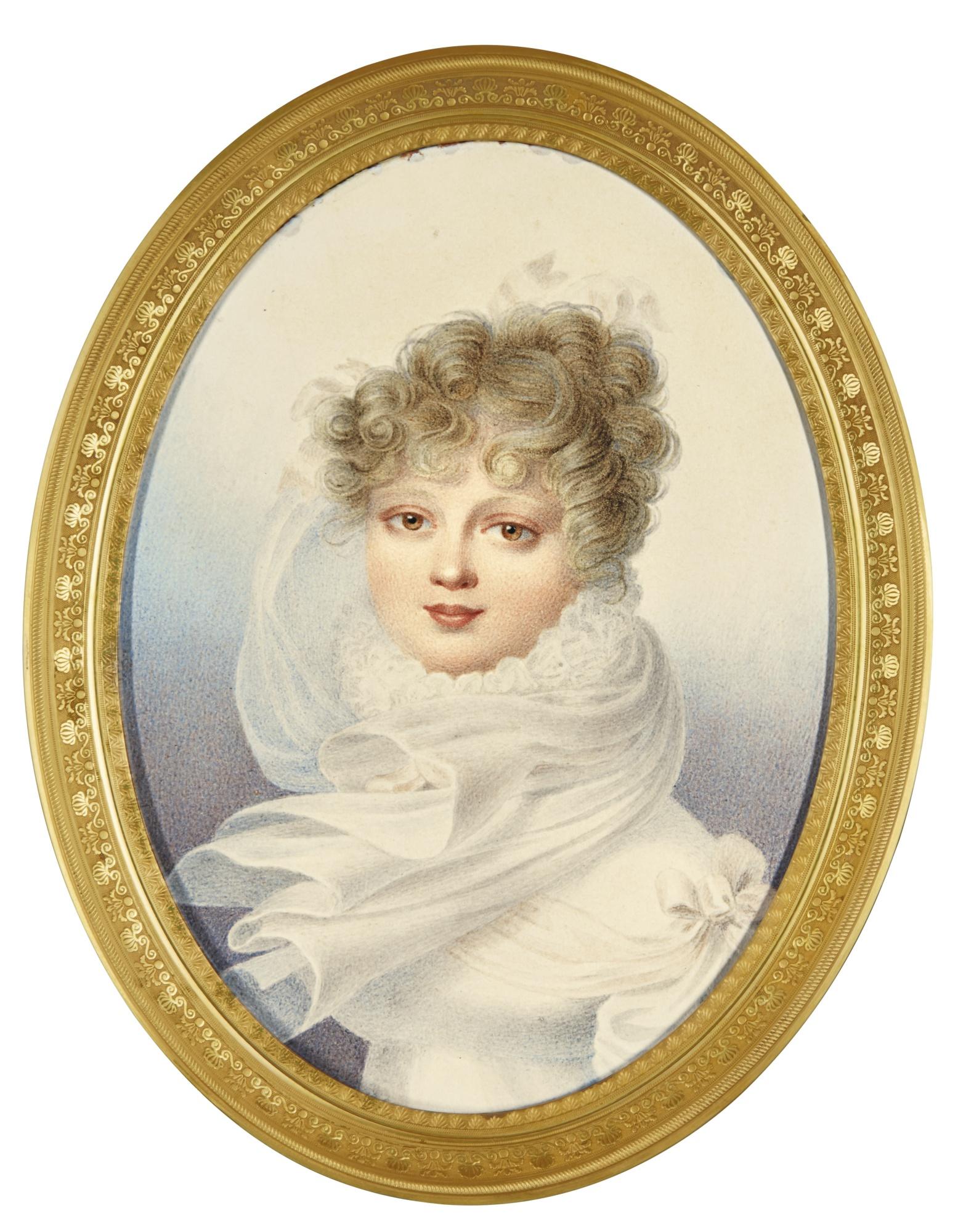 Henri Benner - Portrait Of Grand Duchess Ekaterina Palvovna Of Russia, Queen Of Würtemberg (1788-1819) Circa 1821