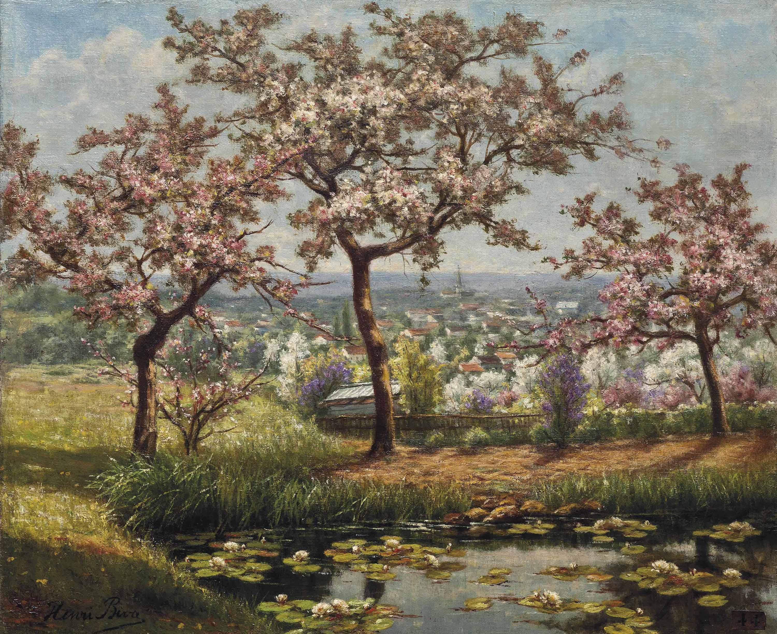 Henri Biva - A garden in blossom