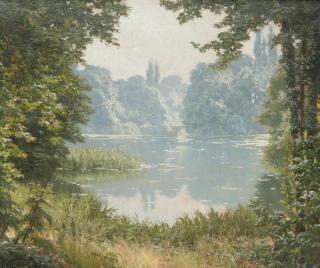 Henri Biva - A Summer\'s day on the lake