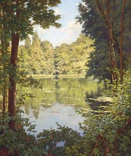 Henri Biva - A Sun Drenched River View