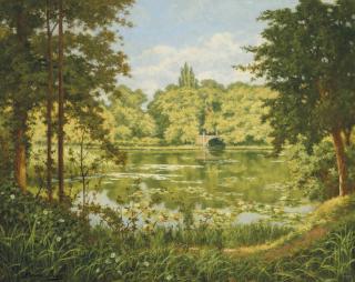 Henri Biva - A woodland lake