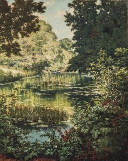 Henri Biva - A woodland lake
