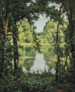 Henri Biva - A woodland lake