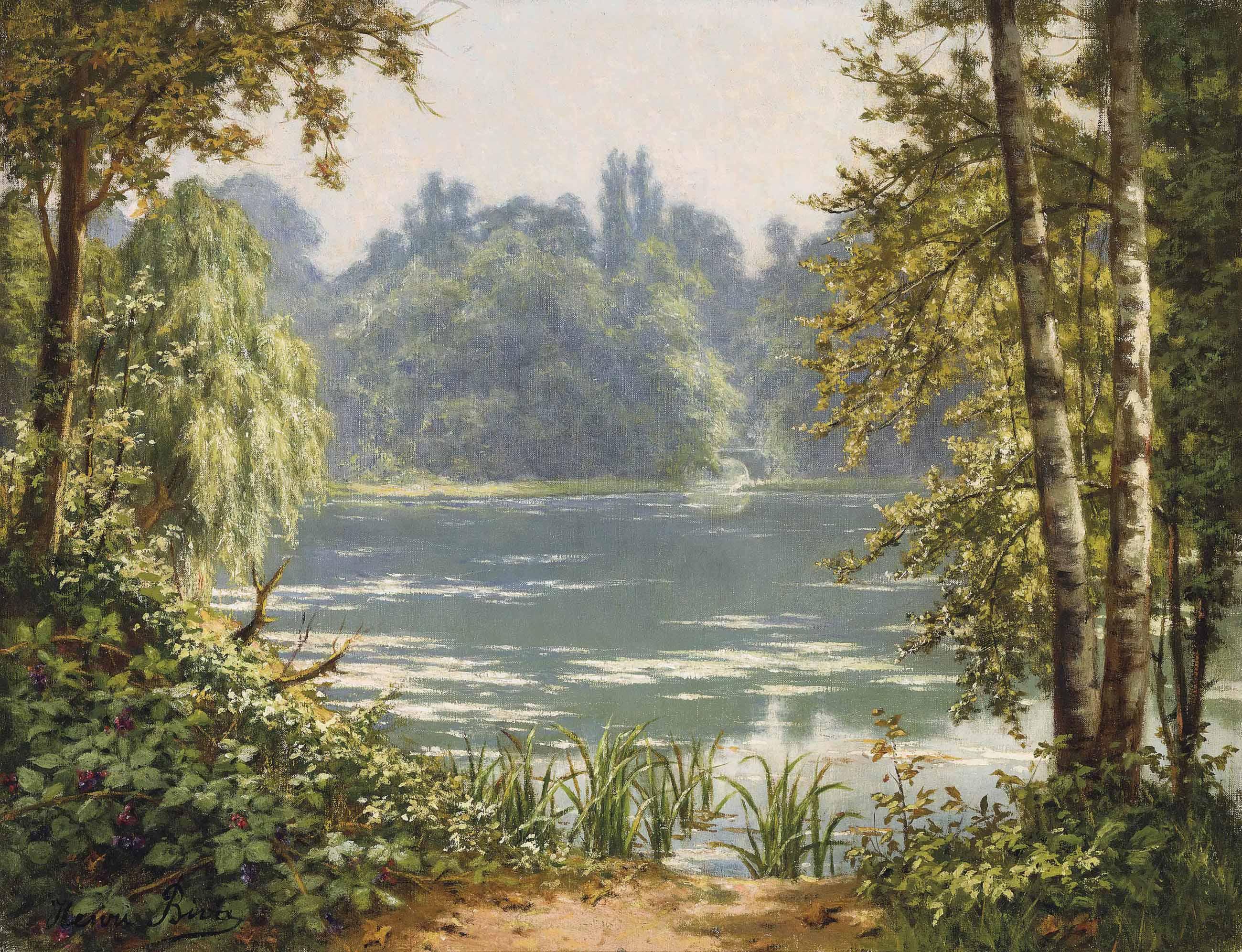 Henri Biva - A woodland pond