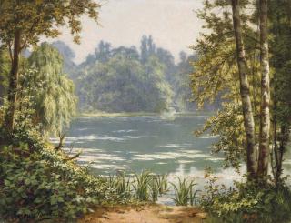 Henri Biva - A woodland pond