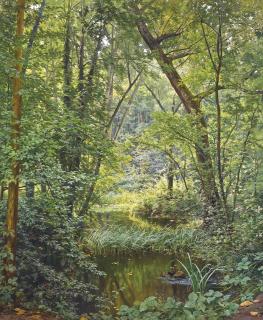 Henri Biva - The woodland pool