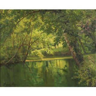 Henri Biva - Woodland Pond