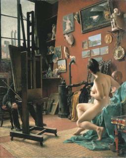 Henri Camille Danger - Intérieur D\'Atelier, la Scéance de Pose