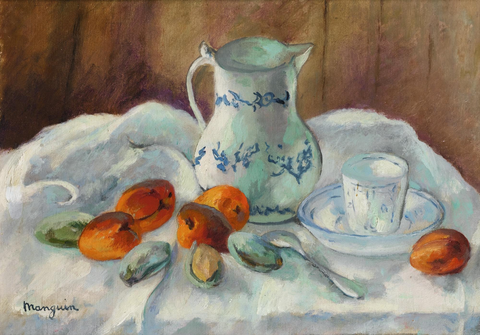 Henri Charles Manguin - Abricots, Amandes Et Pot Blanc